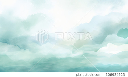水彩風格背景材質:柔和的淡綠色和白色 水彩風格背景材質:柔和的淡綠色和白色 106924623