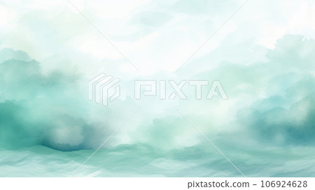 水彩風格背景材質:柔和的淡綠色和白色 水彩風格背景材質:柔和的淡綠色和白色 106924628