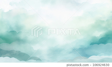 水彩風格背景材質:柔和的淡綠色和白色 水彩風格背景材質:柔和的淡綠色和白色 106924630