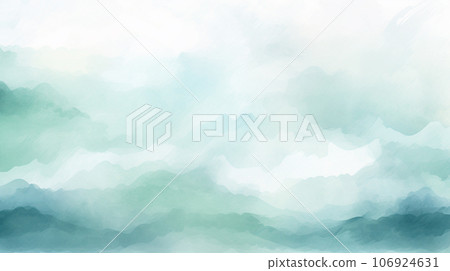 水彩風格背景材質:柔和的淡綠色和白色 水彩風格背景材質:柔和的淡綠色和白色 106924631