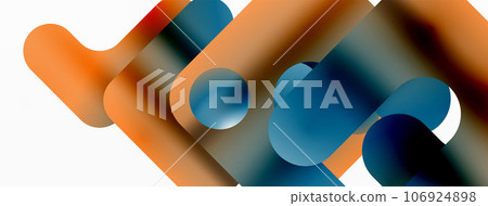 Gradient Geometry. Minimalist Fusion of Lines and Circles, Crafting Serene, Captivating Abstract Background 106924898