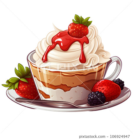 food, cream, sweet, dessert, ice, cone, summer, chocolate, tasty, set, vanilla, waffle, cartoon, isolated, illustration, strawberry, milk, design, background, candy, frozen, fruit, snack, delicious, 106924947