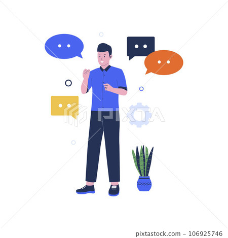 Vector of communication skills illustration. Self development soft skills. Flat design illustration Vector of communication skills illustration. Self development soft skills. Flat design illustration 106925746