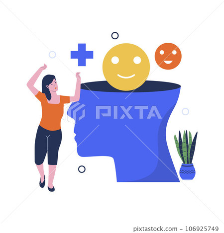 Vector of positive psychology illustration. Self development soft skills. Flat design illustration 106925749