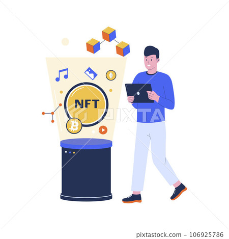 NFT concept illustration. Blockchain vector. Flat design illustration NFT concept illustration. Blockchain vector. Flat design illustration 106925786