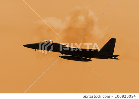 Japan Air Self-Defense Force F-15J Eagle side view at dusk Japan Air Self-Defense Force F-15J Eagle side view at dusk 106926054