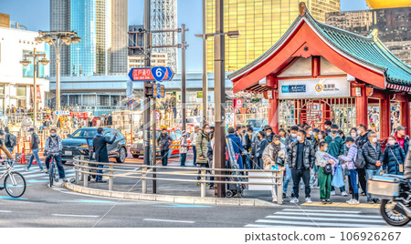 東京城市景觀，淺草，元旦前三天的步行區 106926267