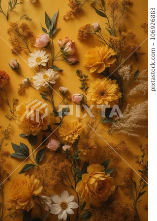 Yellow Flowers wall  106926883