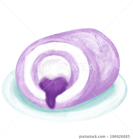 Purple Cake roll so yummy blueberry taste. Purple Cake roll so yummy blueberry taste. 106926885