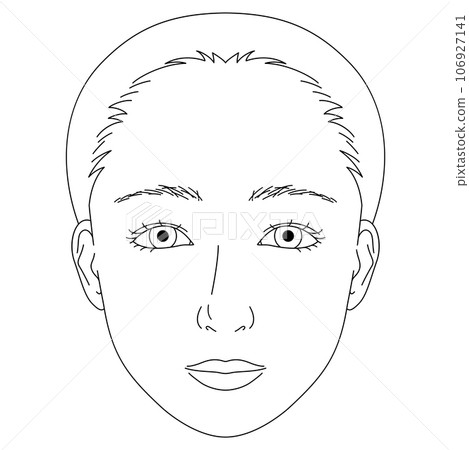 臉，下垂的眼睛，黑白 106927141