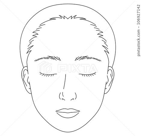 Face closed eyelids black and white Face closed eyelids black and white 106927142