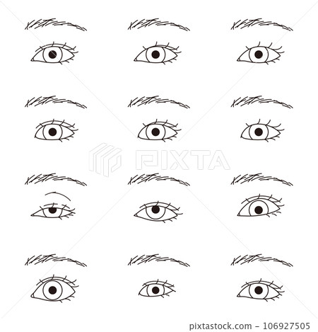 Various eyes double and single size set black and white Various eyes double and single size set black and white 106927505