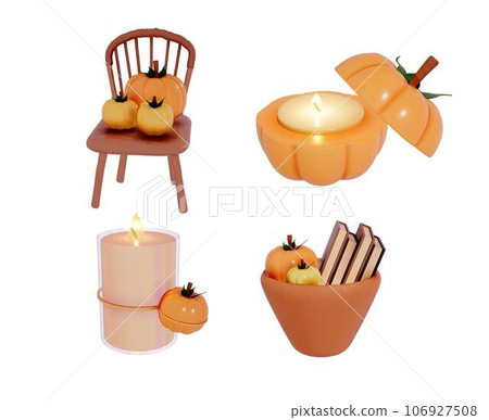 Autumn decoration collection vector 3d 106927508