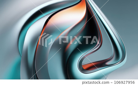 Abstract Design Background with Chrome Metal Wave 106927956