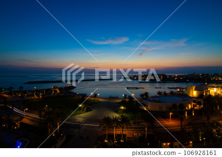 Okinawa Chatan magic hour sunset view Okinawa Chatan magic hour sunset view 106928161