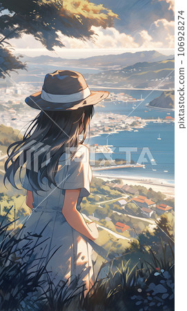 Memories of fun times looking back on the hill (AI generated image) 106928274