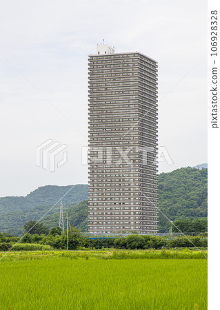 上山市的塔樓公寓和田園風光 106928328