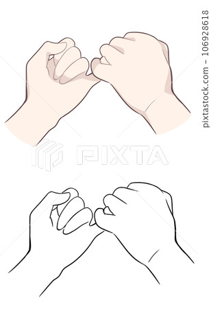 Finger cut hand illustration color monochrome set 106928618