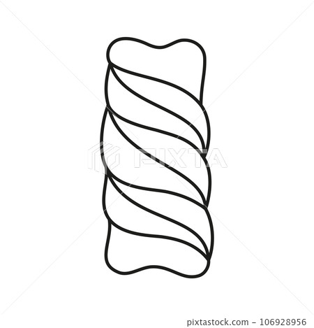 black and white fusilli isolated on white 106928956