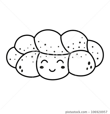 black and white braided loaf isolated on white 106928957