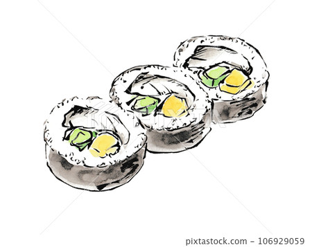 含有肥鯖魚的壽司卷 含有肥鯖魚的壽司卷 106929059