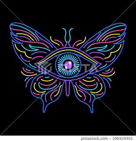 All seeing eye and butterfly. 106929302