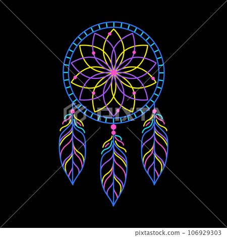 Dream catcher in line art style Dream catcher in line art style 106929303