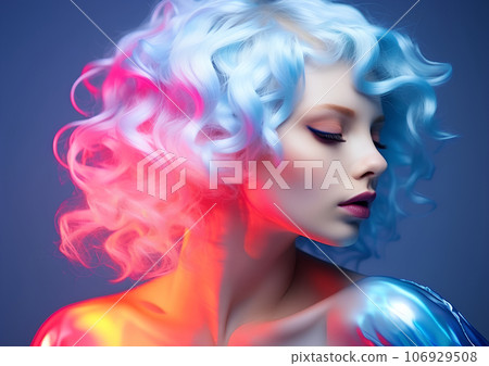 beautiful and colorful woman beautiful and colorful woman 106929508