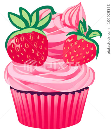 cupcake with strawberry cupcake with strawberry 106929558