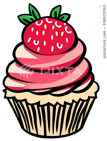 cupcake with strawberry cupcake with strawberry 106929561
