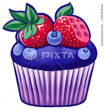 cupcake with strawberry cupcake with strawberry 106929562