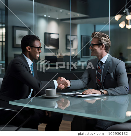 Salesman presenting materials Salesman presenting materials 106930182