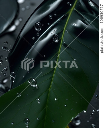 Leaves with waterdrops 106930717