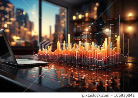 double exposure businessman and stock market or fo 106930841