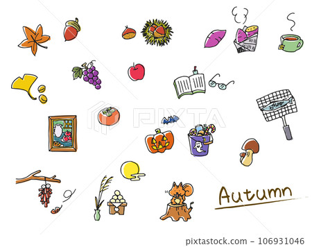 秋天的插圖(彩色) 秋天的插圖(彩色) 106931046