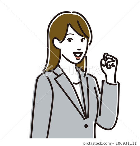 穿著西裝的女人做膽量姿勢 106931111