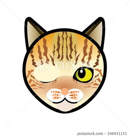 GIF 動畫的棕色虎斑貓臉的插圖 106931131