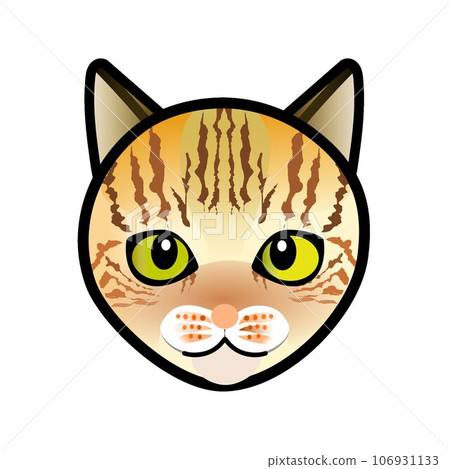 GIF 動畫的棕色虎斑貓臉的插圖 106931133