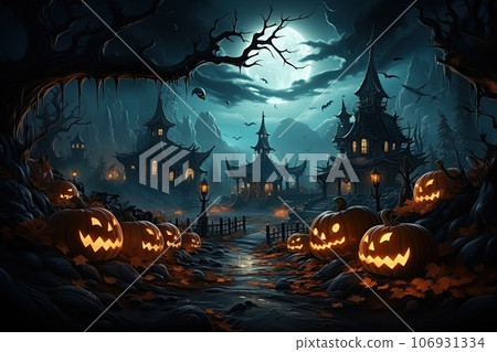 halloween pumpkins on table halloween pumpkins on table 106931334