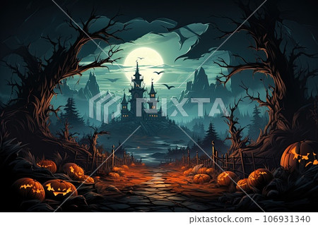 halloween pumpkins on table halloween pumpkins on table 106931340