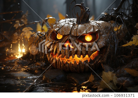 halloween pumpkins on table halloween pumpkins on table 106931371