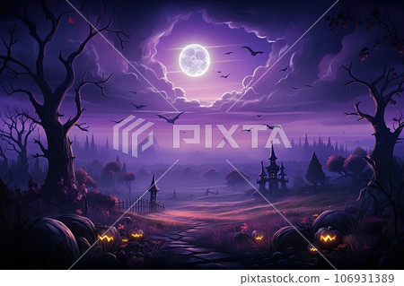 halloween pumpkins on table 106931389