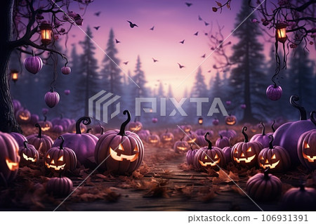 halloween pumpkins on table halloween pumpkins on table 106931391