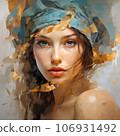 Colorful woman like an oil painting 106931492