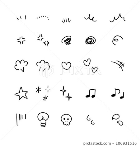 Hand-drawn emotion cartoon mark illustration icon set 106931516