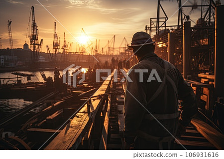 worker on the construction site worker on the construction site 106931616