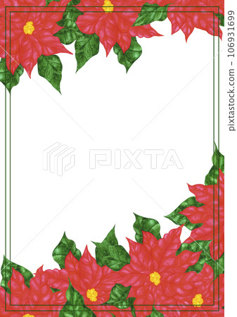 Hand drawn watercolor poinsettia postcard isolated on white background. Can be used for poster, greeting, invitation and other printed products. Hand drawn watercolor poinsettia postcard isolated on white background. Can be used for poster, greeting, invitation and other printed products. 106931699