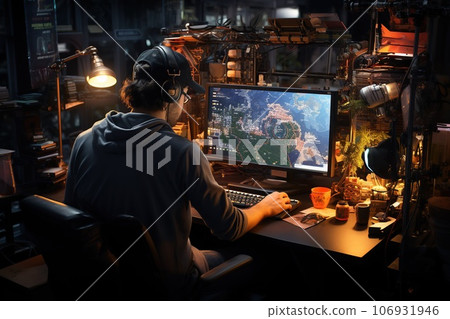 photographer taking pictures on camera 106931946