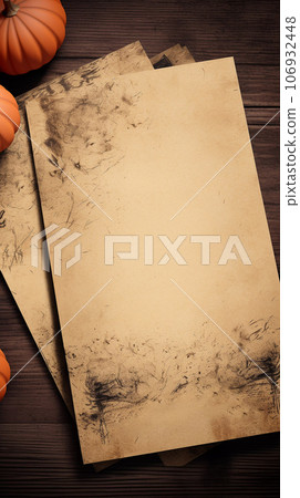 Halloween Old Kraft Paper Mockup Template Halloween Old Kraft Paper Mockup Template 106932448