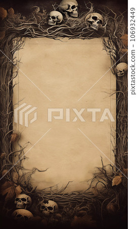 Halloween Old Kraft Paper Mockup Template Halloween Old Kraft Paper Mockup Template 106932449